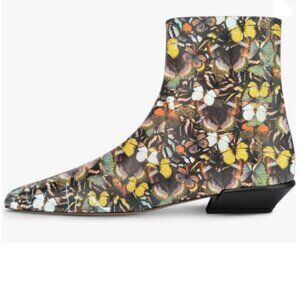 YDN Butterfly Square Toe Ankle Boots Zippers Low Heel Winter Working Party Shoes